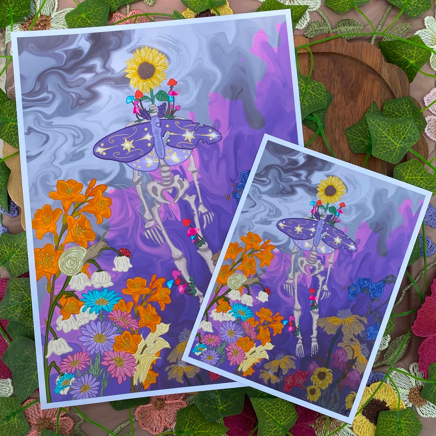 Skelly & Her Two Gardens Print