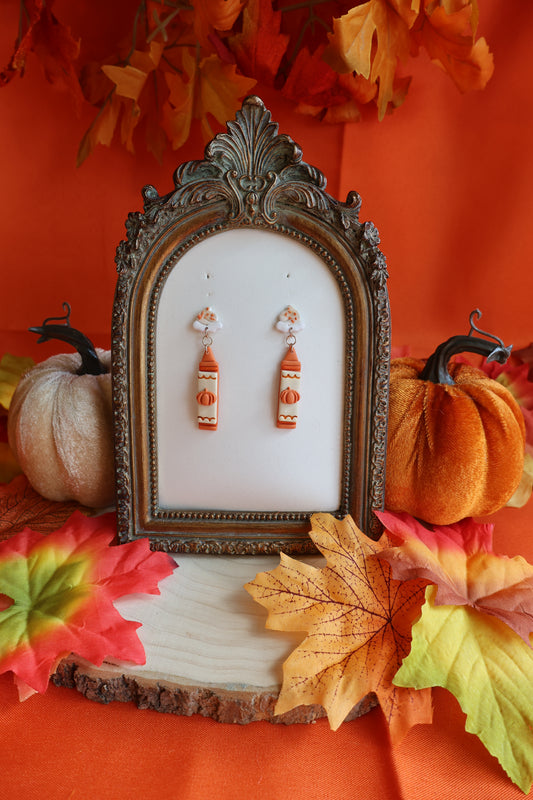 Pumpkin Spice Crayon Studs