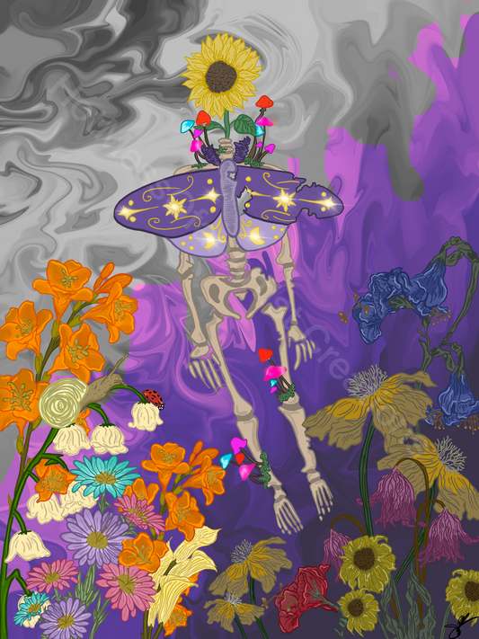 Skelly & Her Two Gardens Print