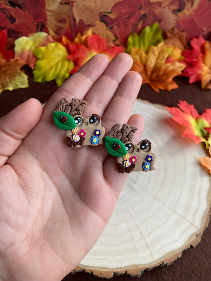 Mushie the Muddy Flower Froggy Pins