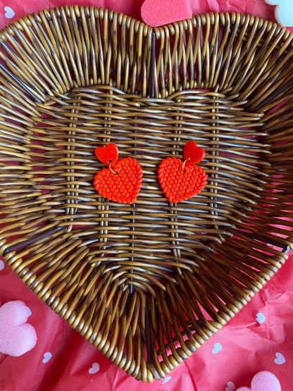 Knitted heart Studs