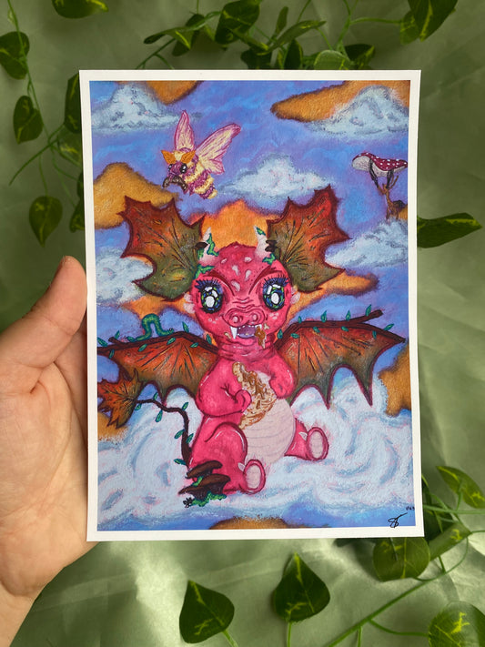 Four Critters of the Autumn Cloud Skies Art Print