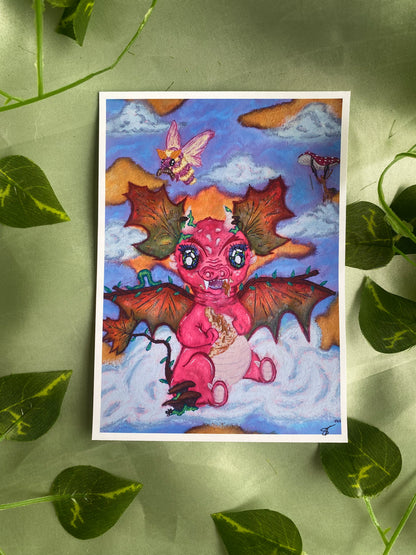 Four Critters of the Autumn Cloud Skies Art Print