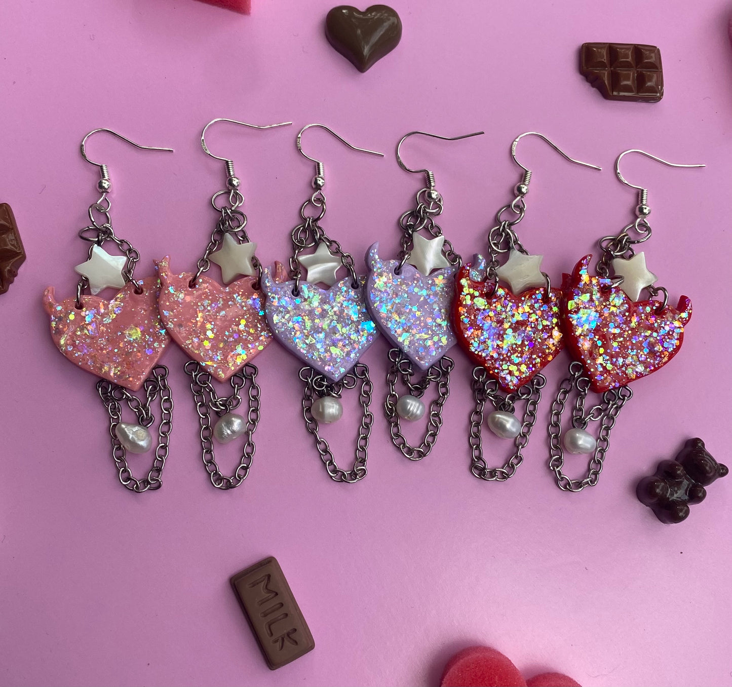 Glitter Horned Hearts