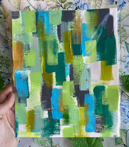 Green Pastures Abstract Painting