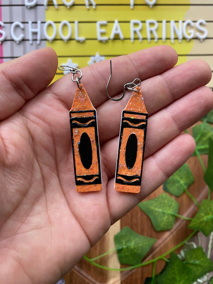 Glittery Crayon Earrings