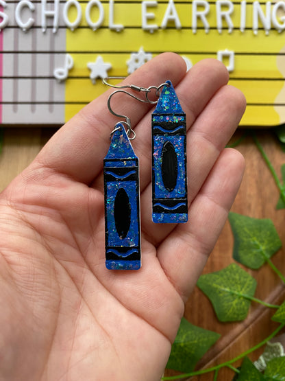 Glittery Crayon Earrings