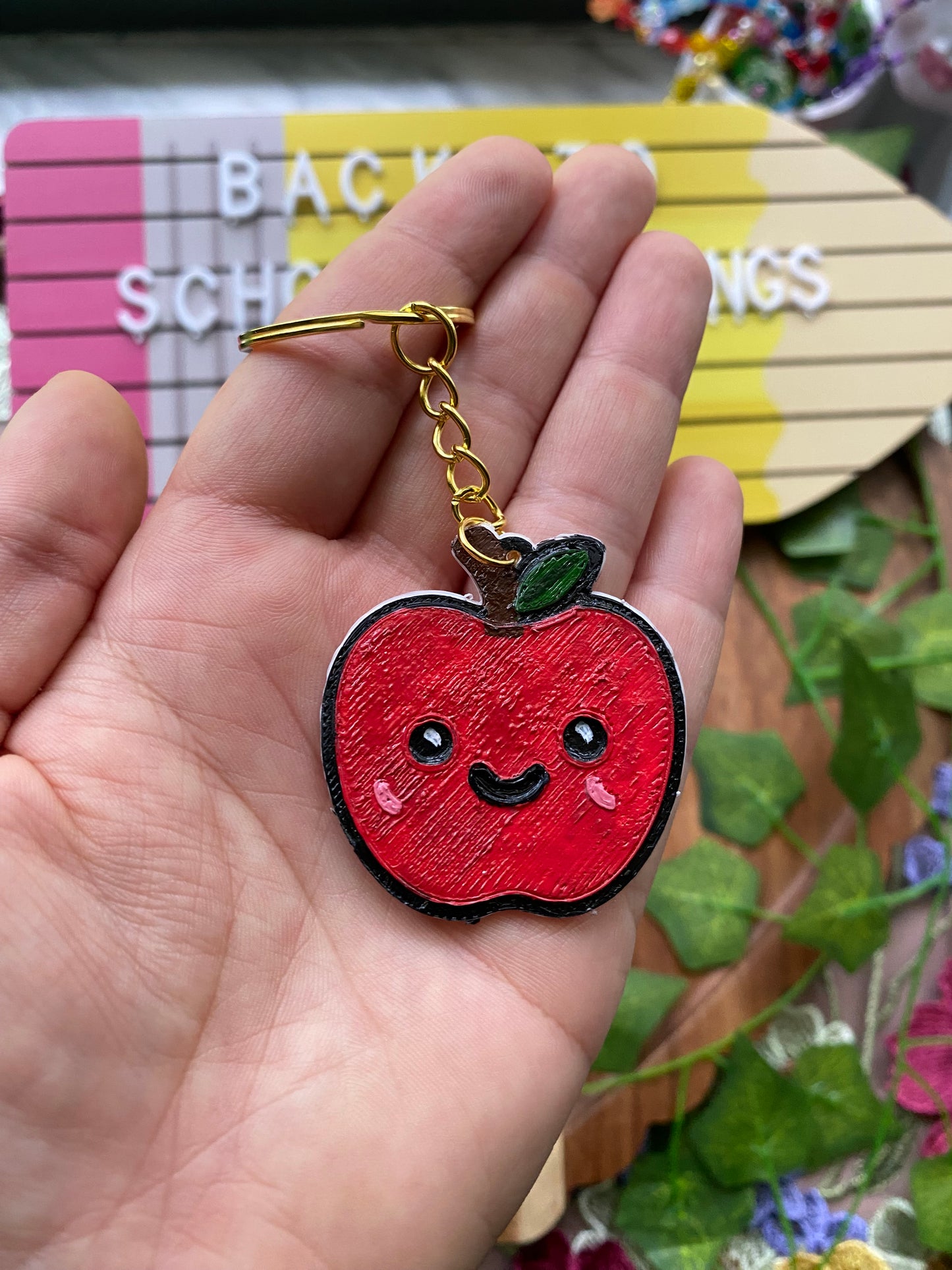 Smily Apple Keychain
