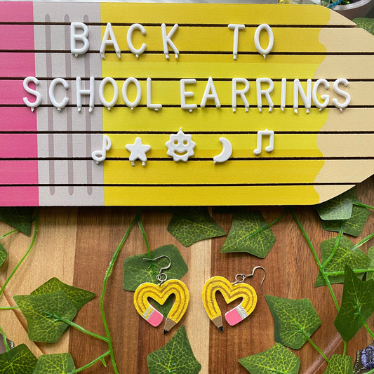Heart Shaped Pencil Earrings