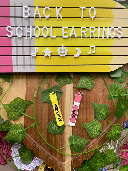 Highlighter & Marker Earrings