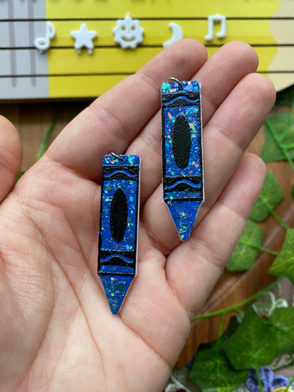 Glittery Crayons Upside Down Earrings