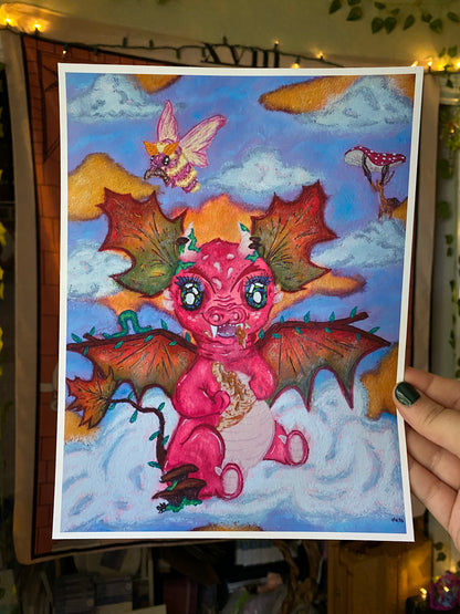 Critters of the Autumn Cloud Skies Art Print