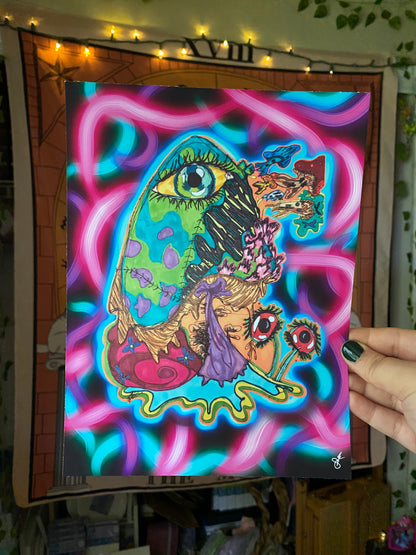 Earthy the Psychedelic Snail Print