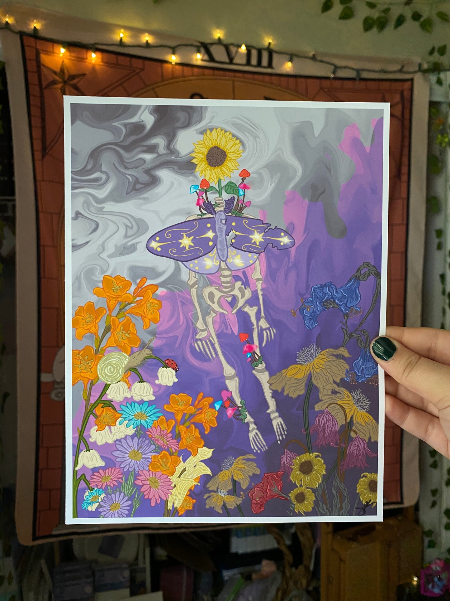 Skelly & Her Two Gardens Print
