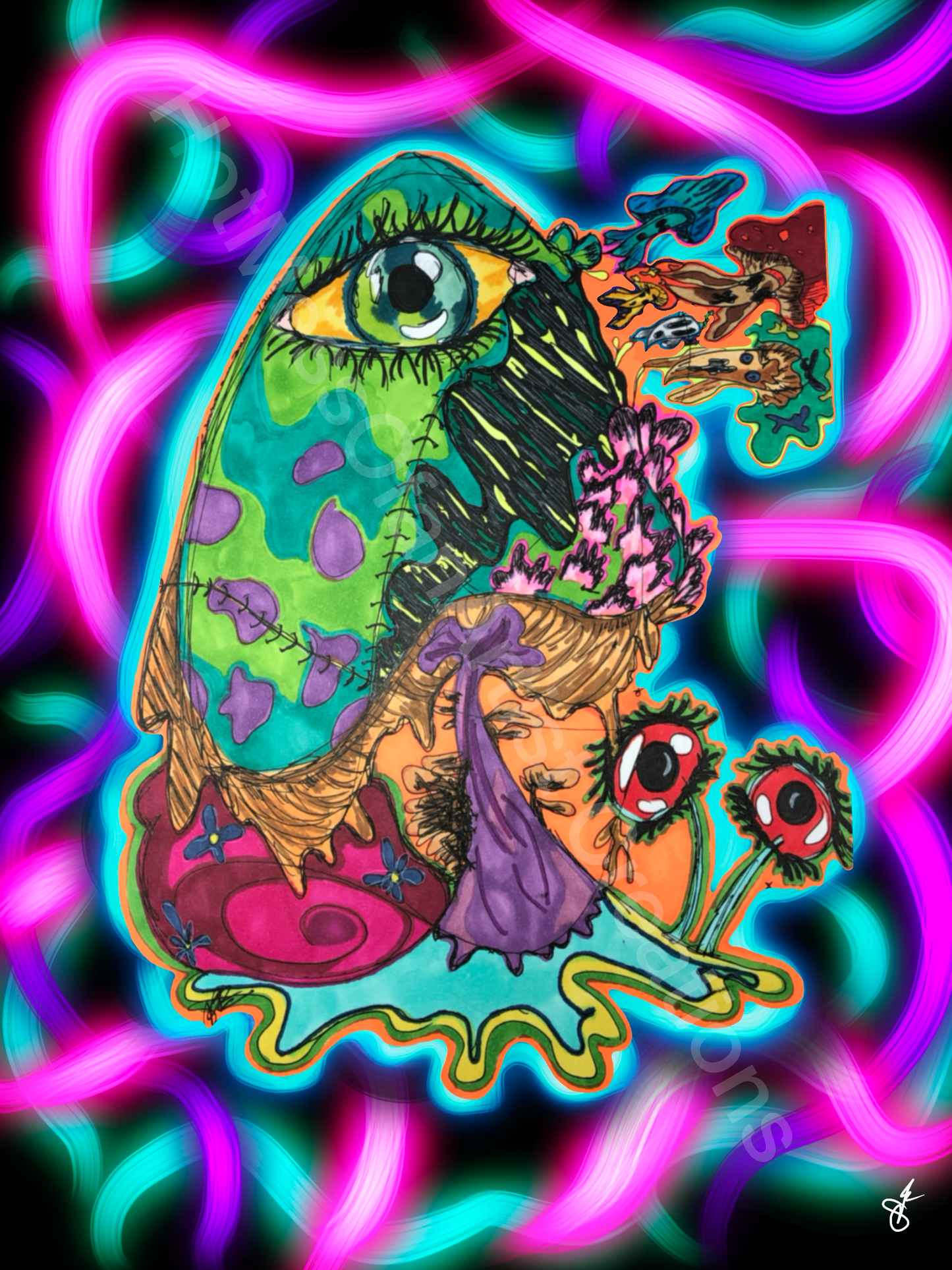 Earthy the Psychedelic Snail Print