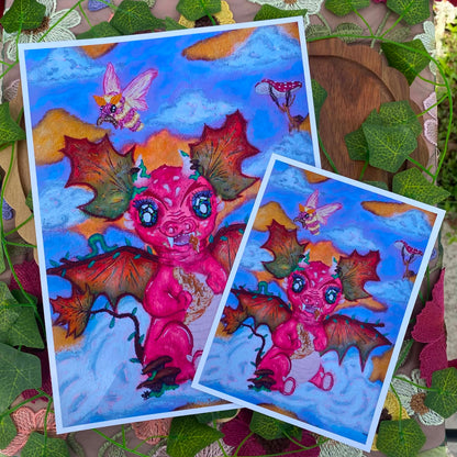 Critters of the Autumn Cloud Skies Art Print