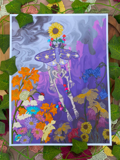 Skelly & Her Two Gardens Print