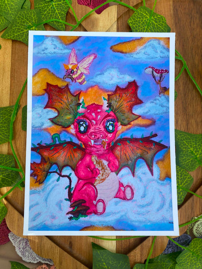 Critters of the Autumn Cloud Skies Art Print